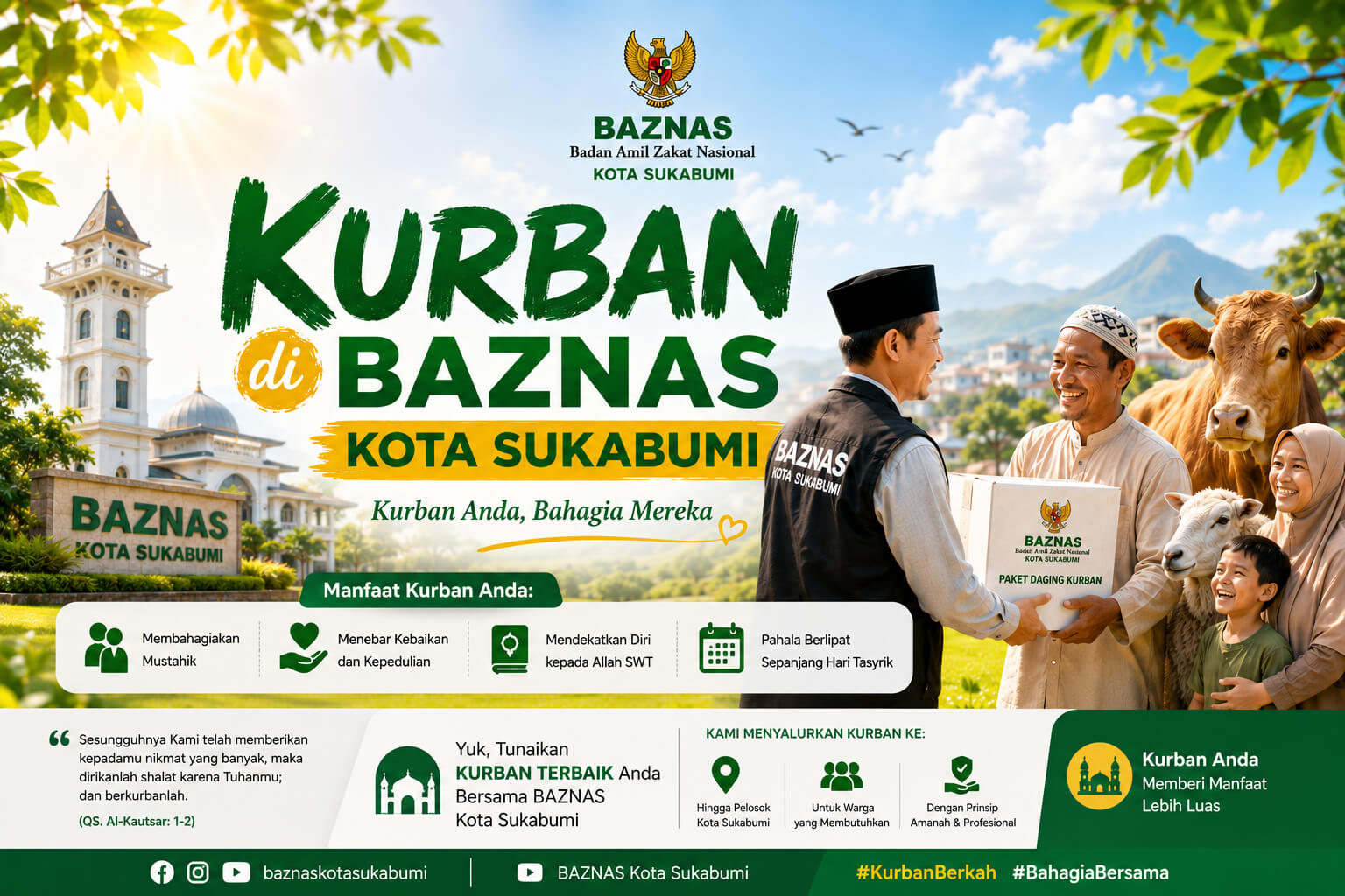 Kurban di BAZNAS Kota Sukabumi, Bahagiakan Mereka yang Membutuhkan