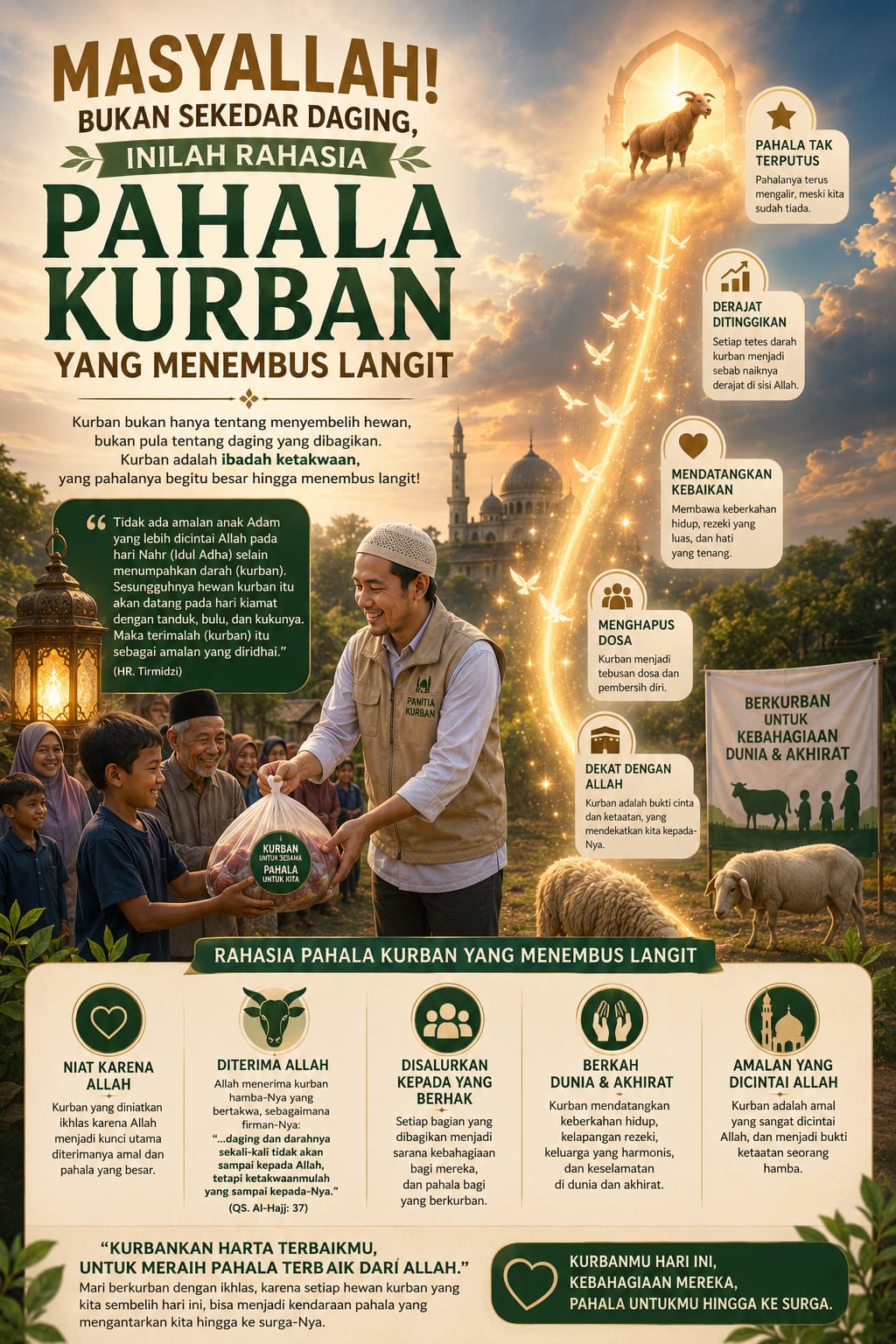 Masyaallah! Bukan Sekadar Daging, Inilah Rahasia Pahala Kurban yang Menembus Langit.