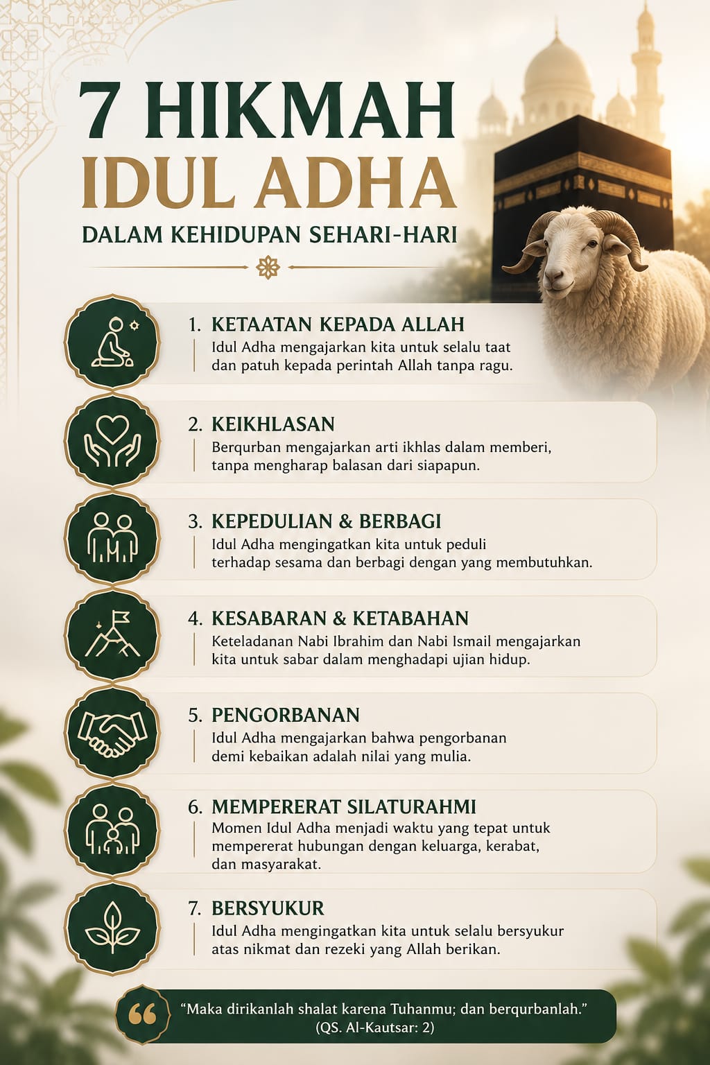 7 Hikmah Idul Adha dalam Kehidupan Sehari-Hari