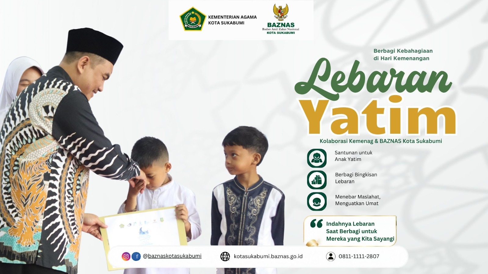 Kemenag Kota Sukabumi Santuni 500 Anak Yatim dan Penyandang Disabilitas dalam Program Peaceful Muharam 1448 H