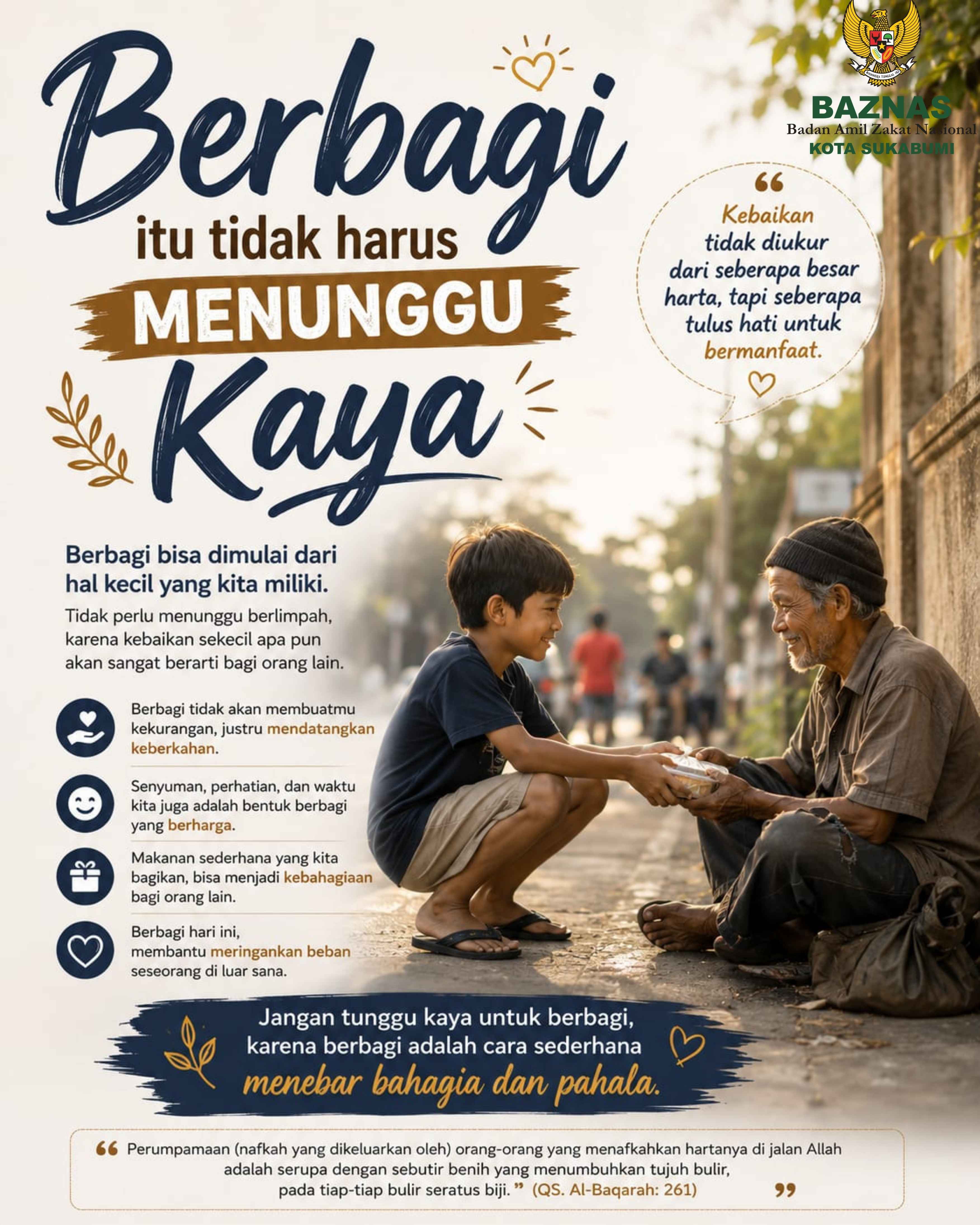 Berbagi Itu Tidak Harus Menunggu Kaya