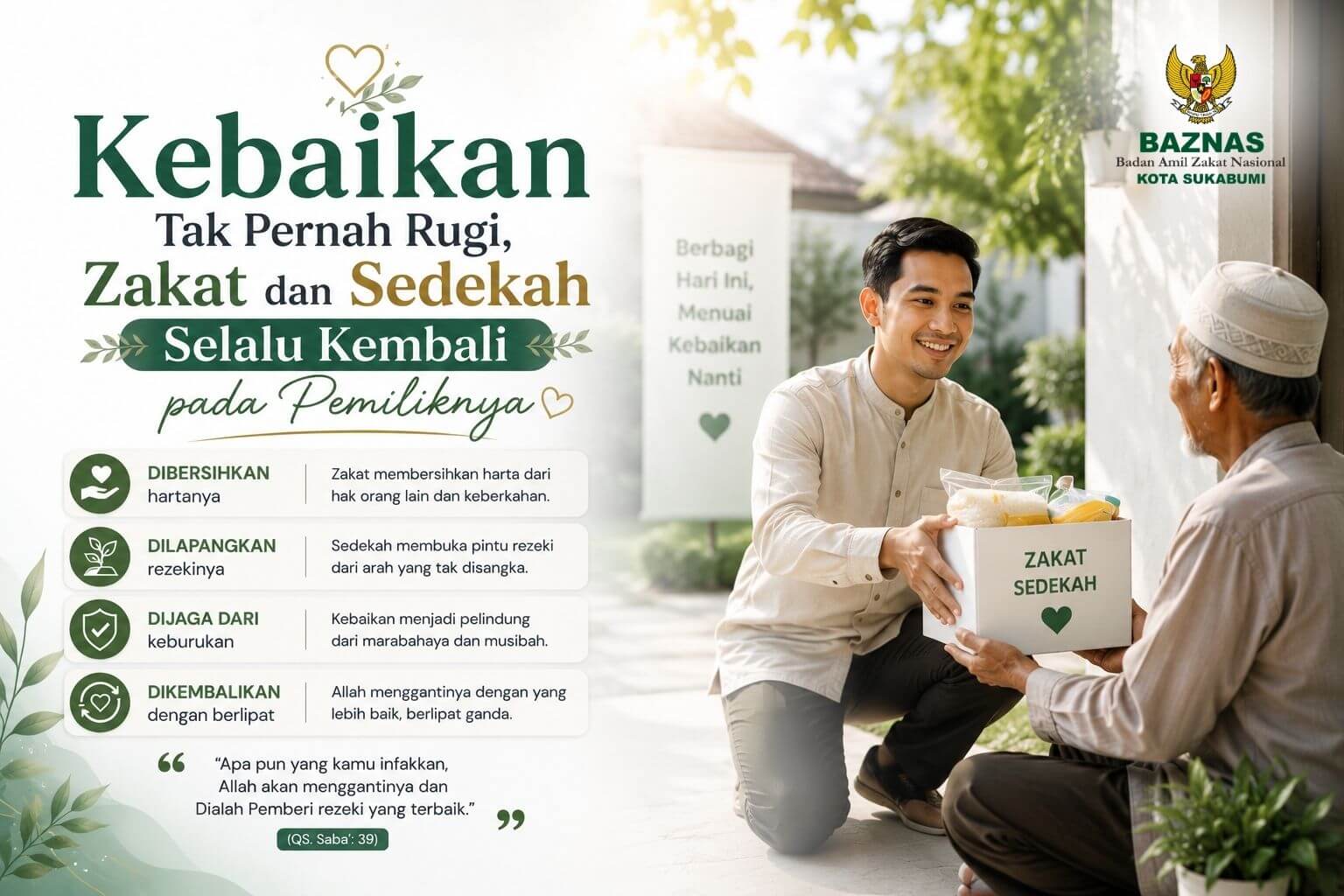 Kebaikan Tak Pernah Rugi, Zakat dan Sedekah Selalu Kembali pada Pemiliknya