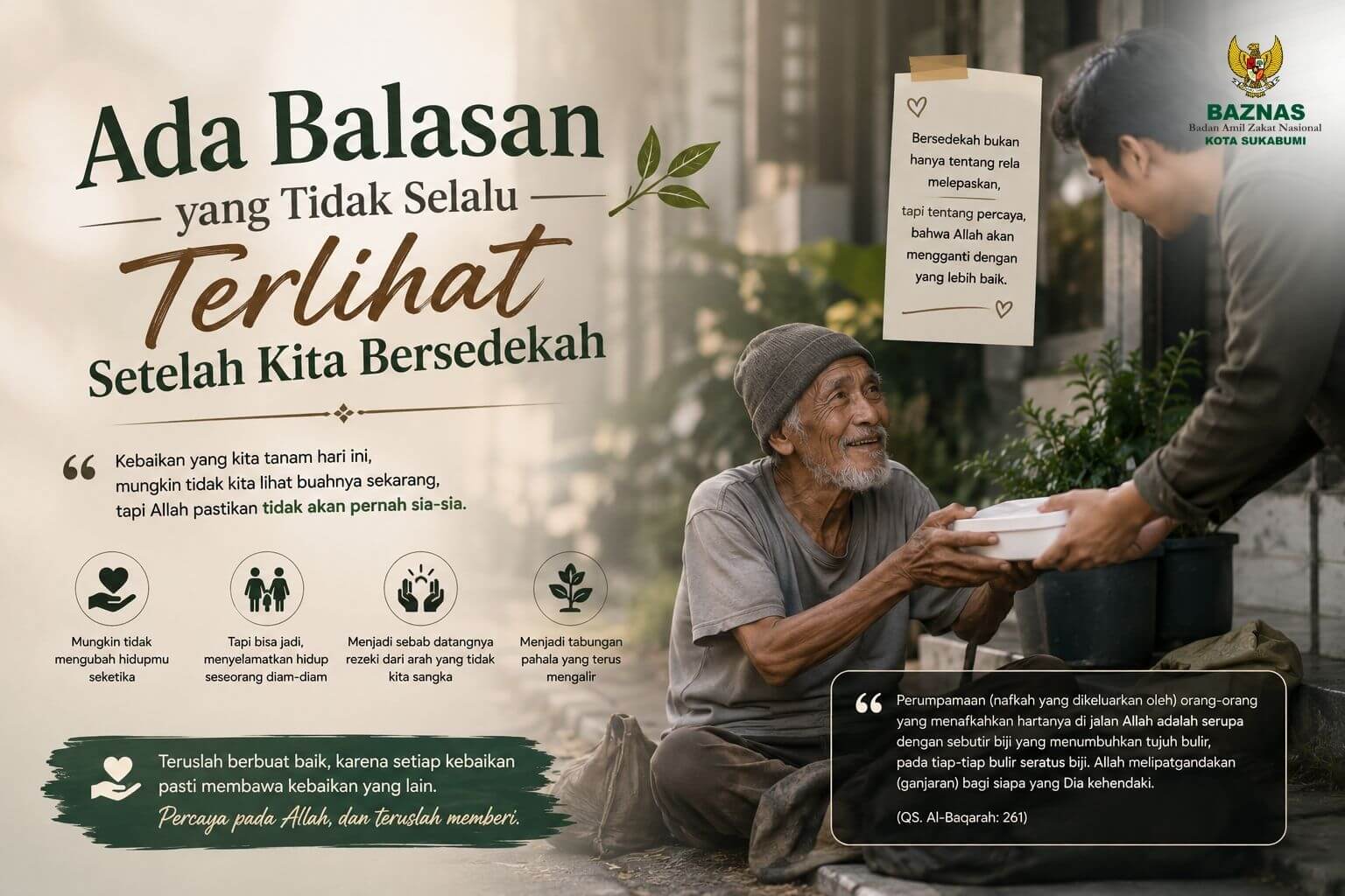 Ada Balasan yang Tidak Selalu Terlihat Setelah Kita Bersedekah