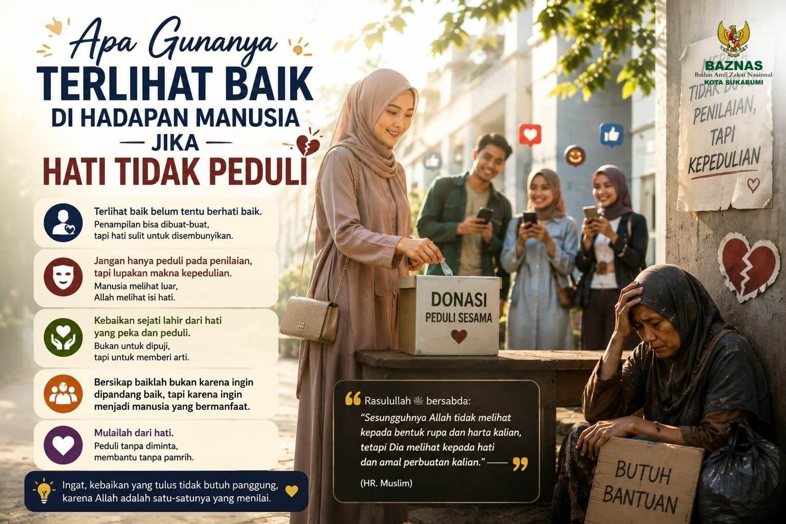 Apa Gunanya Terlihat Baik di Hadapan Manusia Jika Hati Tidak Peduli