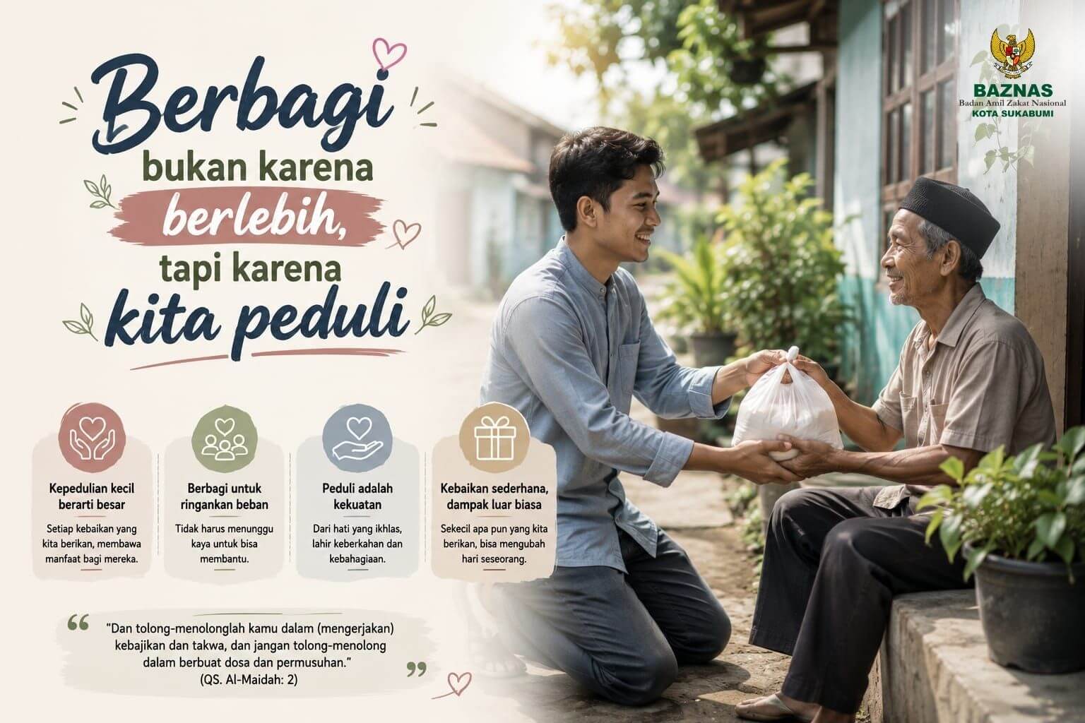 Berbagi Bukan Karena Berlebih, Tapi Karena Kita Peduli 