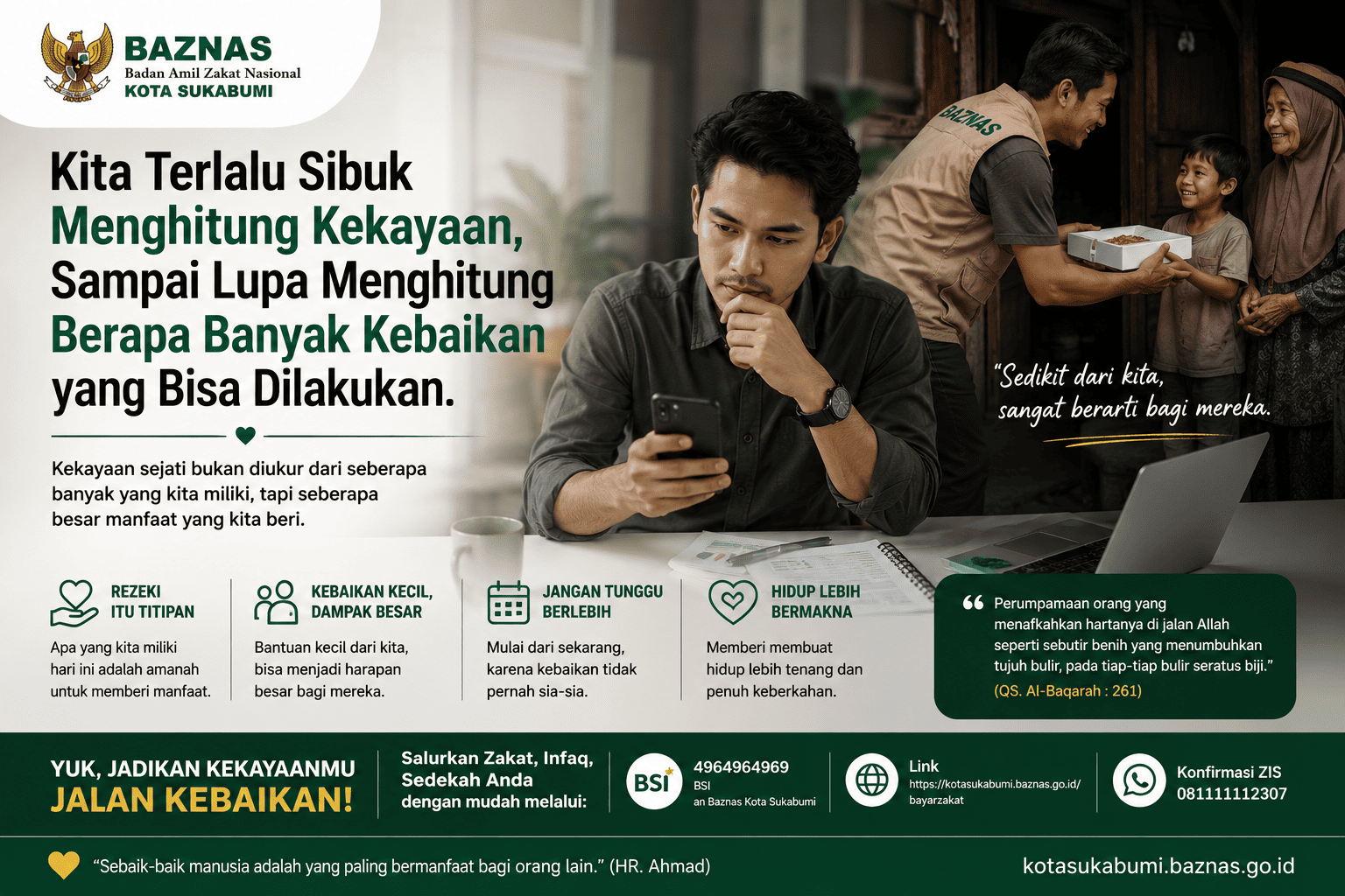 Kita Terlalu Sibuk Menghitung Kekayaan, Sampai Lupa Menghitung Berapa Banyak Kebaikan yang Bisa Dilakukan