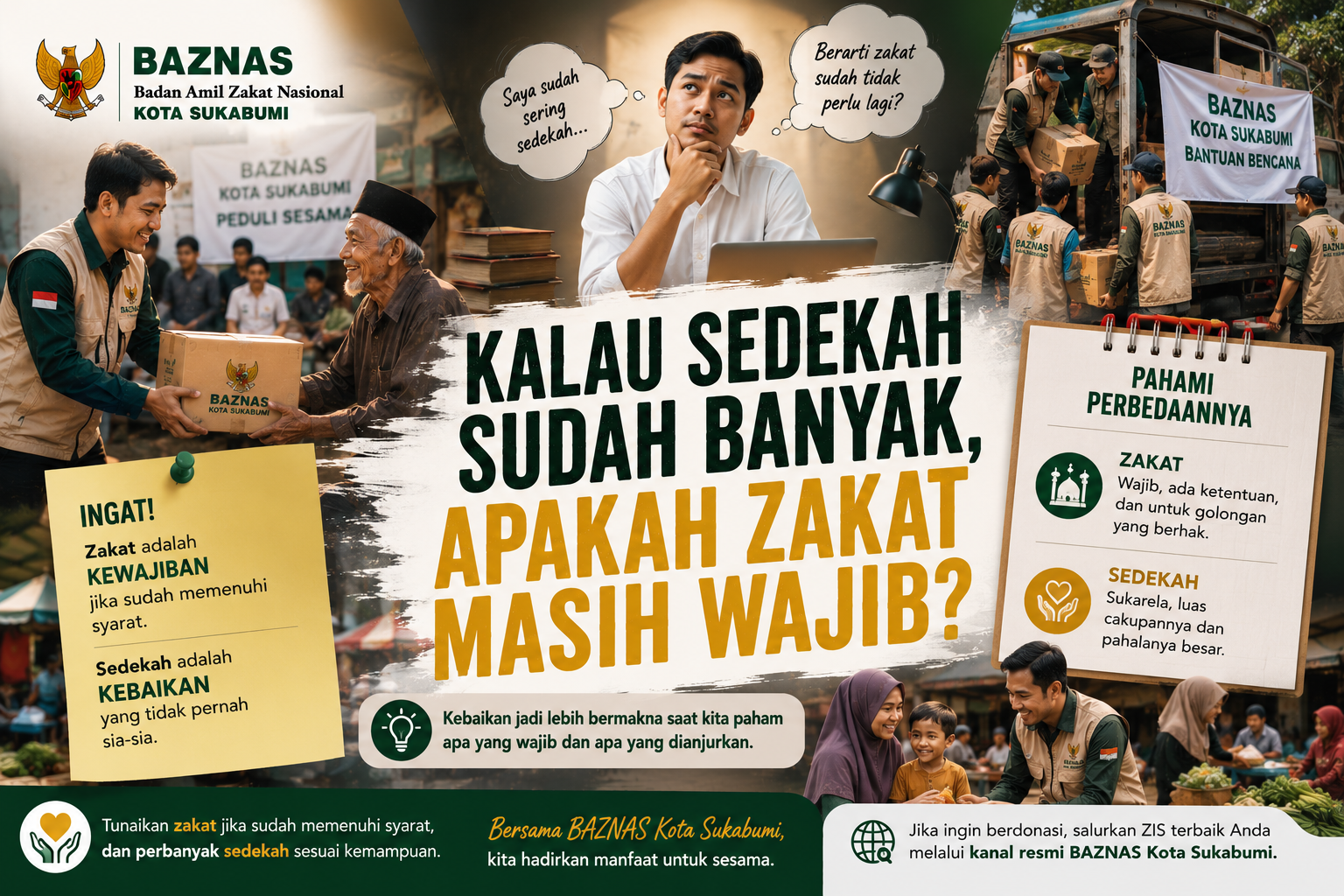 Kalau Sedekah Sudah Banyak, Apakah Zakat Masih Wajib?