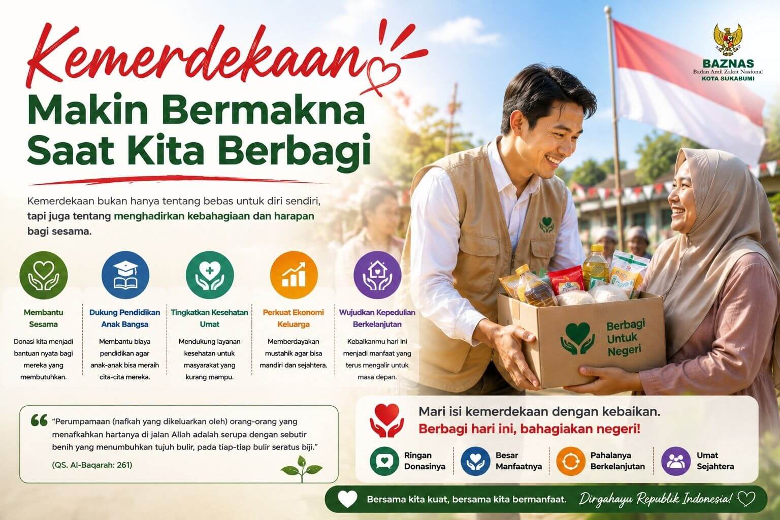Kemerdekaan Makin Bermakna Saat Kita Berbagi