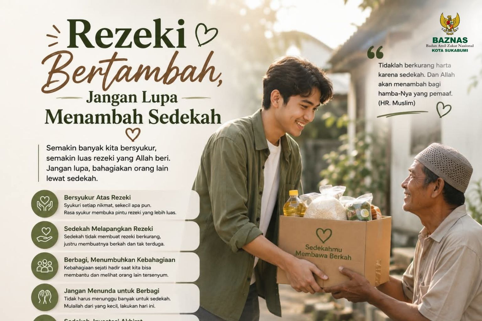 Rezeki Bertambah, Jangan Lupa Menambah Sedekah