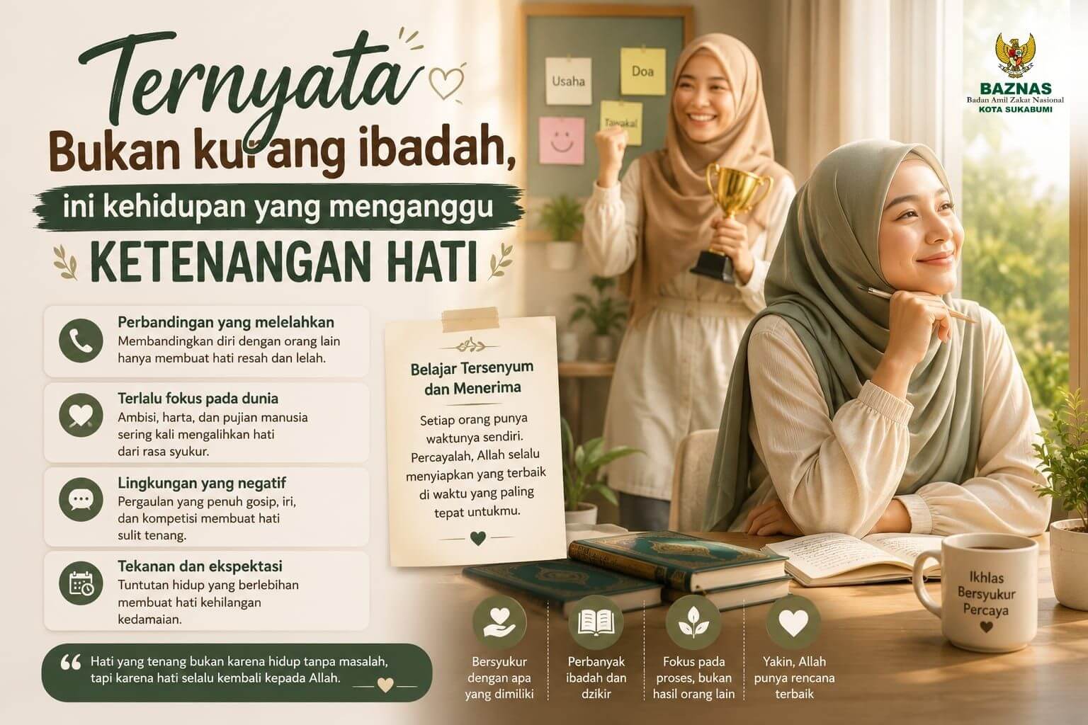 Ternyata Bukan Kurang Ibadah, Ini yang Mengganggu Ketenangan Hati 
