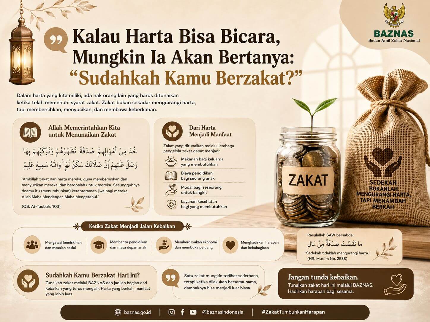 Kalau Harta Bisa Bicara, Mungkin Ia Akan Bertanya “Sudahkah Kamu Berzakat
