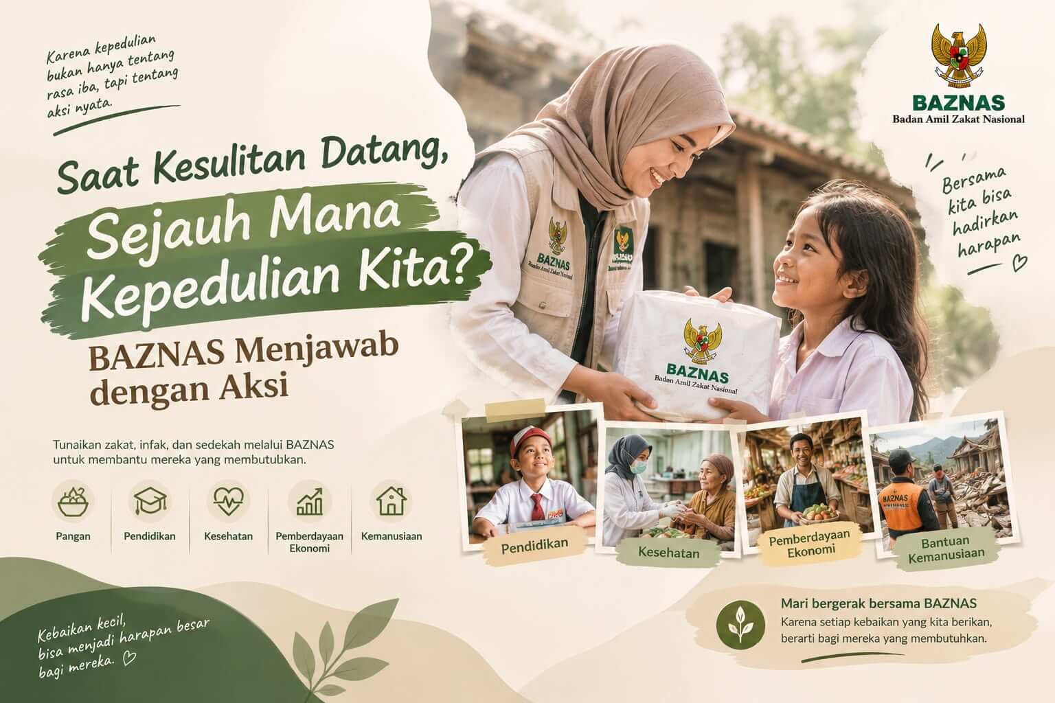 Saat Kesulitan Datang, Sejauh Mana Kepedulian Kita BAZNAS Menjawab dengan Aksi