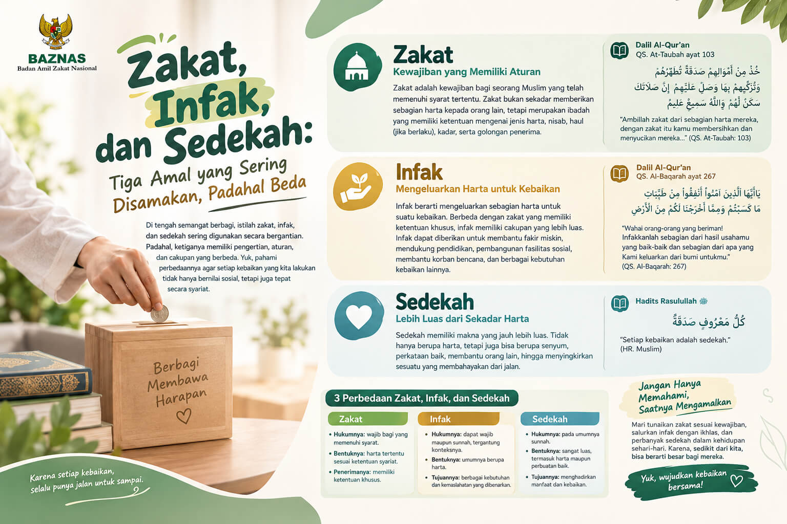 Zakat, Infak, dan Sedekah 3 Amal yang Sering Disamakan, Padahal Beda